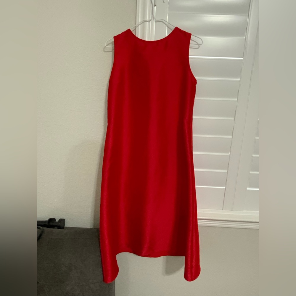 Red Shift Dress with Bow on the back